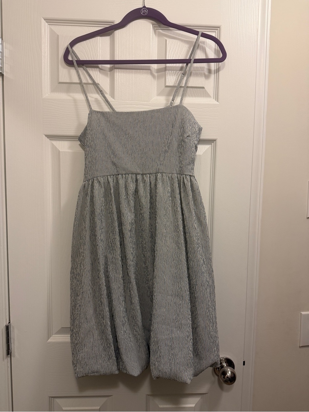 Gilli Light Gray Textured Spaghetti-Strap Dress